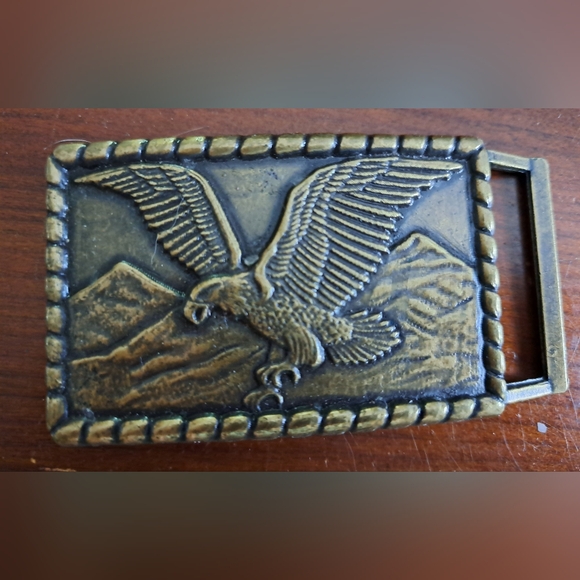 Other - Patriotic American Eagle Flying Over Mountains Rectangular Belt Buckle